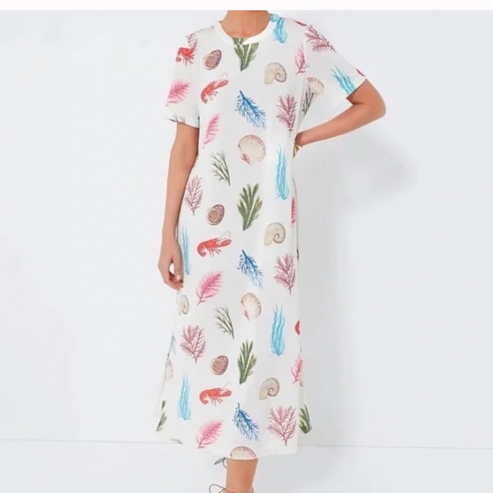NWT Tuckernuck Bahama Botanical Collette seashell print maxi caftan XL